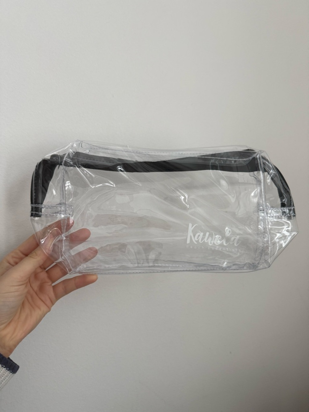 NEW Kawela Clear Waterproof Transparent Sleeve Zipper Makeup Summer Travel Bag